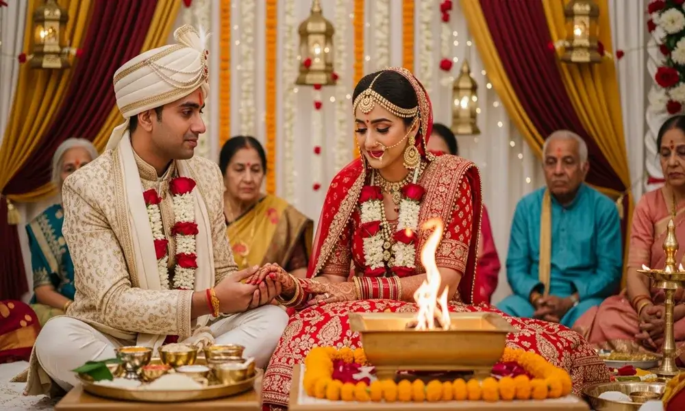 Vedic astrology chart being used to match horoscopes for Indian marriage compatibility